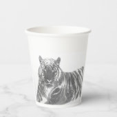 Gobelets En Papier Tigre noir et blanc (Recto)