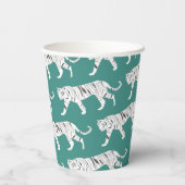 Gobelets En Papier Tigre turquoise (Verso)