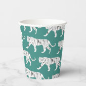 Gobelets En Papier Tigre turquoise (Recto)