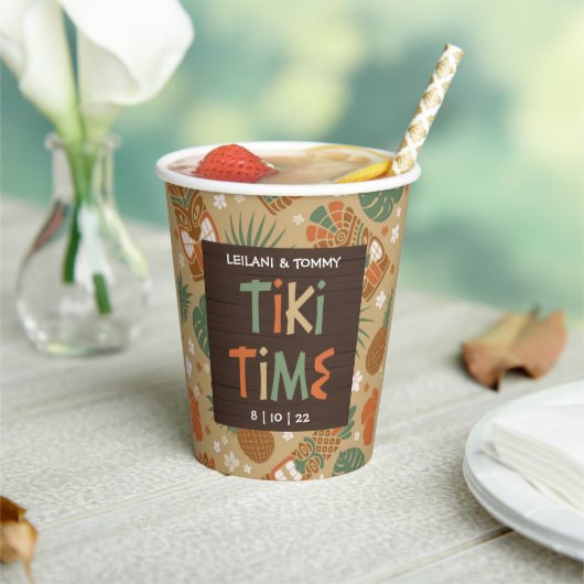 Gobelets En Papier Tiki Party Tropical Luau (Insitu)