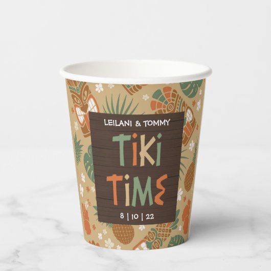 Gobelets En Papier Tiki Party Tropical Luau (Verso)
