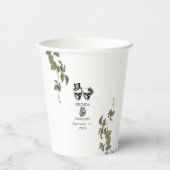 Gobelets En Papier Til Death Coeur gothique Mariage des crânes florau (Recto)