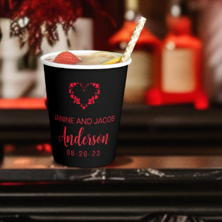Gobelets En Papier Til Death Do Us Part Gothique Moody Noir et Rouge