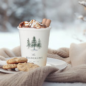 Gobelets En Papier Timber Grove Evergreen Forest Wedding Favor