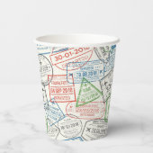 Gobelets En Papier Timbre Visa de voyage (Verso)