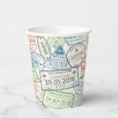 Gobelets En Papier Timbre Visa de voyage (Gauche)