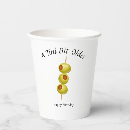 Gobelets En Papier Tini Bit Older - Thème Olive & Drink (Recto)