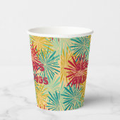 Gobelets En Papier Tinsel de Noël rétro PomPoms (couleurs tropicales) (Droite)