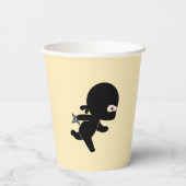 Gobelets En Papier Tiny Ninja coule sur Jaune (Verso)