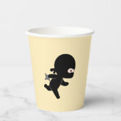 Gobelets En Papier Tiny Ninja coule sur Jaune (Recto)