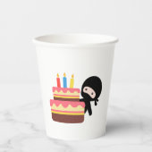 Gobelets En Papier Tiny Ninja Derrière le gâteau d'anniversaire (Recto)