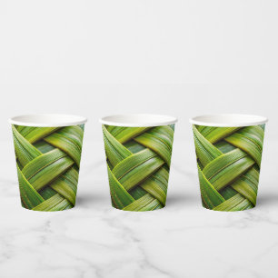 Gobelets En Papier Tissu de bambou vert frais