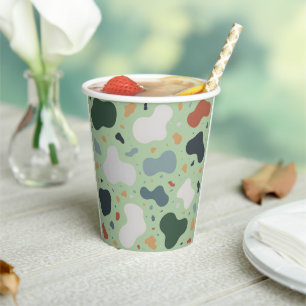 Gobelets En Papier Tissu sur mesure de style Terrazzo minimaliste, Pa