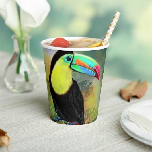 Gobelets En Papier Toco Tropical Toucan Oiseaux tasses de papier (Insitu)