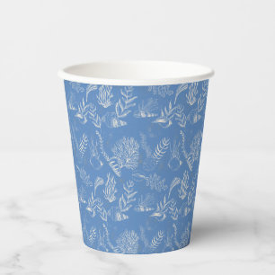 Gobelets En Papier Toile bleu océan élégant