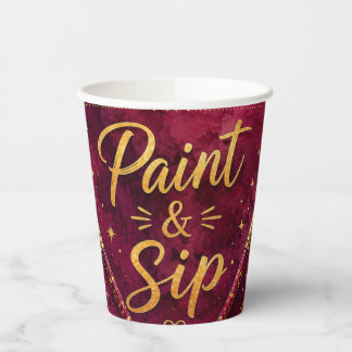 Gobelets En Papier Toile & Cabernet Peinture et Fête de Dégustation |