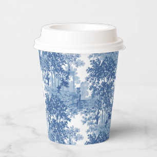 Gobelets En Papier Toile de paysage bleu vintage avec Urnes et Colonn