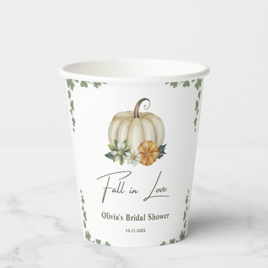 Gobelets En Papier Tombe en amour Automne verdure Fête des mariées Ci (Verso)