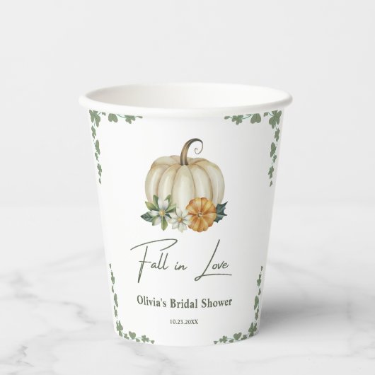 Gobelets En Papier Tombe en amour Automne verdure Fête des mariées Ci (Recto)