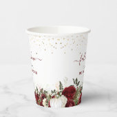 Gobelets En Papier Tomber dans l'amour Bourgogne Citrouille Floral Fê (Gauche)