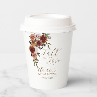 Gobelets En Papier Tombez Amoureux Bridal Shower d'Automne