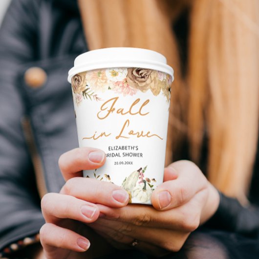 Gobelets En Papier Tombez amoureux de la citrouille avec un shower de