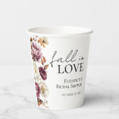 Gobelets En Papier Tombez amoureux de la Mariée d'Automne Bourguignon (Verso)