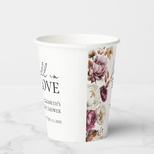 Gobelets En Papier Tombez amoureux de la Mariée d'Automne Bourguignon (Droite)