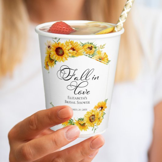 Gobelets En Papier Tombez amoureux Tournesol Automne Enterrement de v