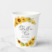 Gobelets En Papier Tombez amoureux Tournesol Automne Enterrement de v (Recto)