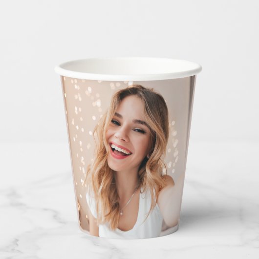 Gobelets En Papier Ton visage pour un anniversaire (Recto)