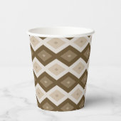 Gobelets En Papier Tons de motif diamant brun (Verso)