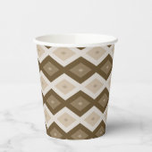 Gobelets En Papier Tons de motif diamant brun (Gauche)