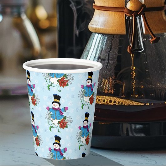 Gobelets En Papier Top Hat Snowman