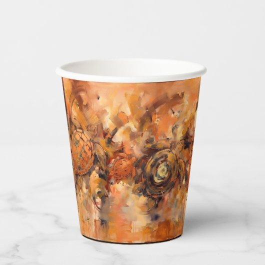Gobelets En Papier Tortue Abstraite (Recto)