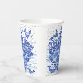 Gobelets En Papier Tortue bleu Willow Tortoise Jardin Whimsical (Gauche)