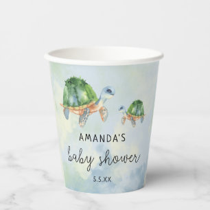 Gobelets En Papier Tortue de mer - Baby shower