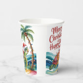 Gobelets En Papier Tortue de Noël au paradis (Gauche)