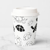 Gobelets En Papier Tortue noir et blanc (Verso)