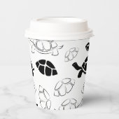 Gobelets En Papier Tortue noir et blanc (Recto)
