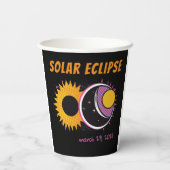 Gobelets En Papier Total éclipse solaire 2024 pop art design (Verso)
