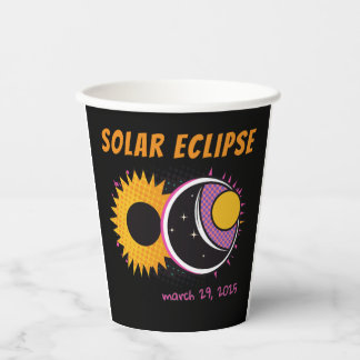 Gobelets En Papier Total éclipse solaire 2024 pop art design