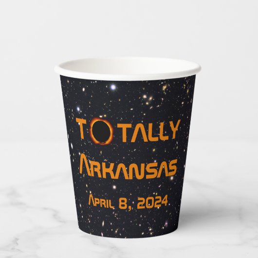 Gobelets En Papier Totalement Arkansas 2024 Solar Eclipse (Recto)