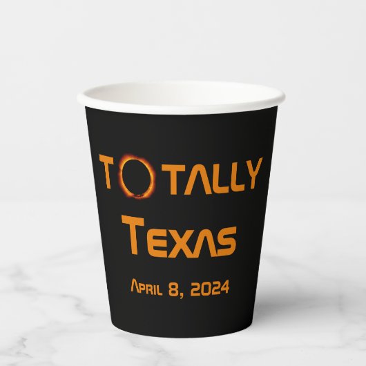 Gobelets En Papier Totalement Texas 2024 Solar Eclipse (Recto)
