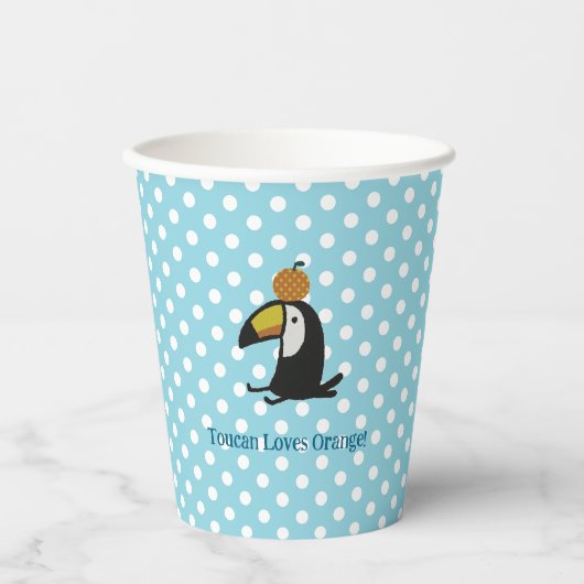 Gobelets En Papier Toucan Loves Orange (Recto)