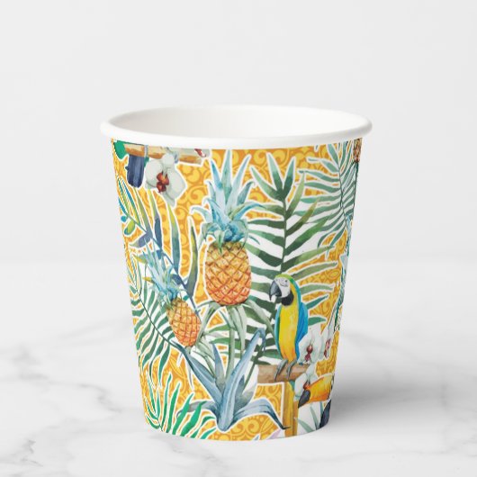 Gobelets En Papier Toucans et ananas Luau Cups (Recto)