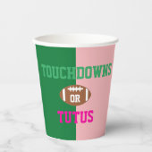 Gobelets En Papier Touchdowns ou Tutus Genre Reveal (Recto)