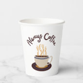 Gobelets En Papier Toujours Café Diffusant Chaud Avec Arrière - plan  (Verso)