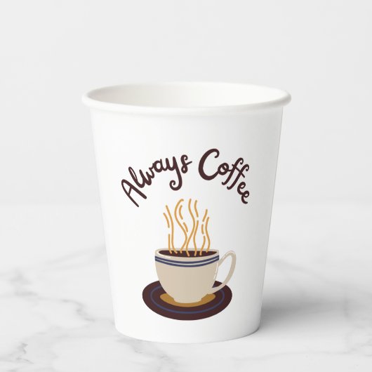 Gobelets En Papier Toujours Café Diffusant Chaud Avec Arrière - plan (Verso)