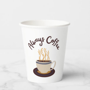 Gobelets En Papier Toujours Café Diffusant Chaud Avec Arrière - plan